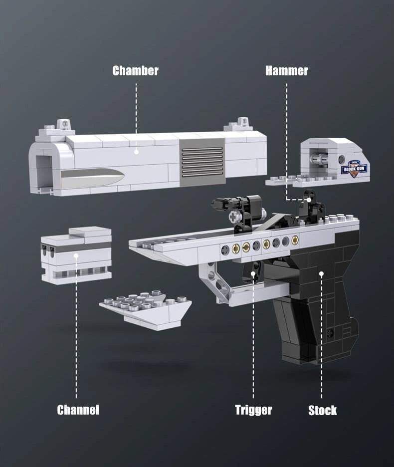 Build Your Own Double Barrel Pistol Building Block Gun Set